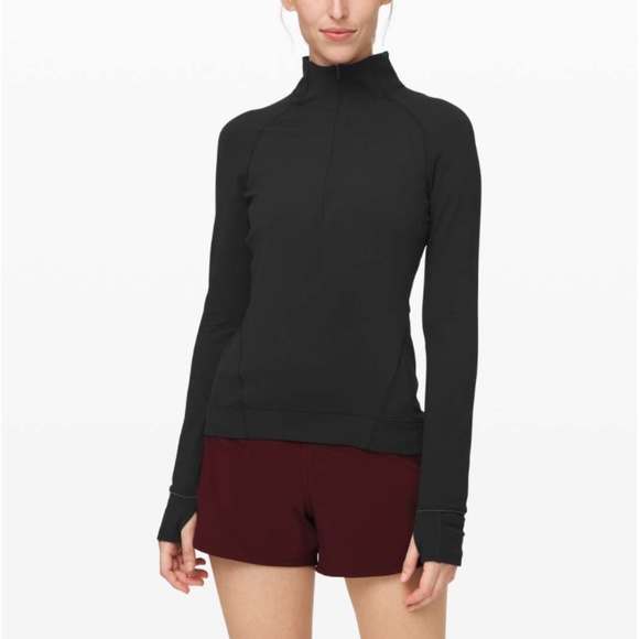 Black Lululemon Outrun the Elements 1/2 Rulu Half Zip Top - Picture 1 of 4